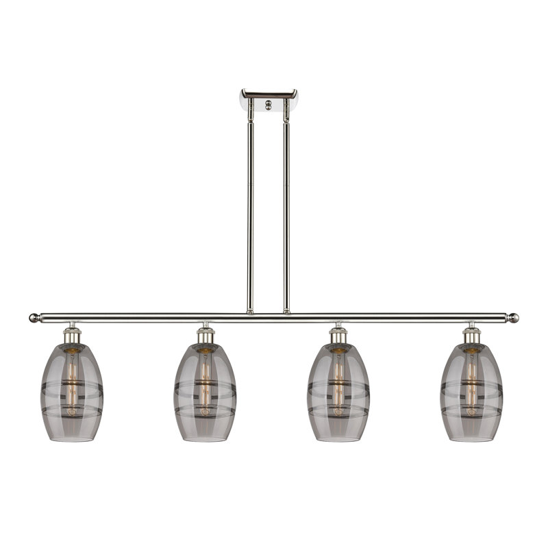 Dundrod 4 - Light Kitchen Island Pendant, Princess Blue, Polished Chrome
