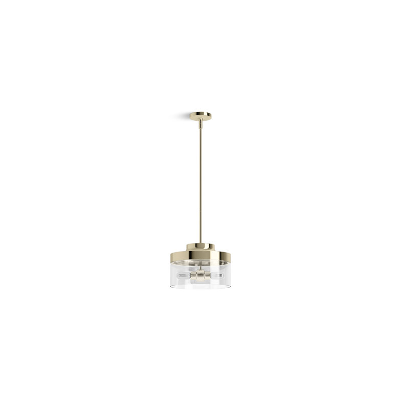Purist 12-1/2 In. Two-Light Pendant, French Gold