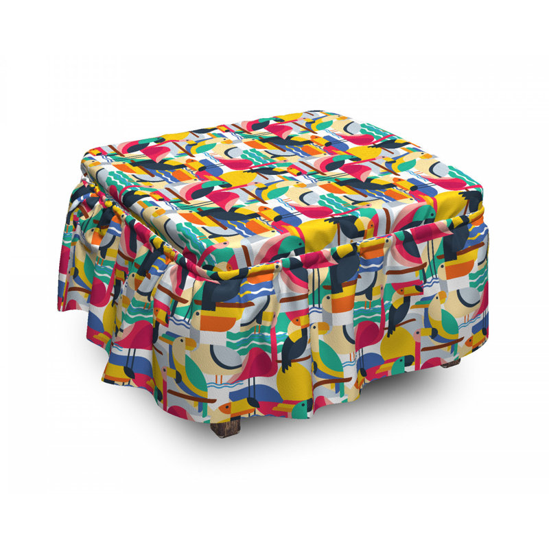 Housse pour toucan et flamant roses repose-pieds