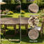Table de salle à manger ronde en bois d'acacia massif brun rustique avec trou pour parasol-1682886581