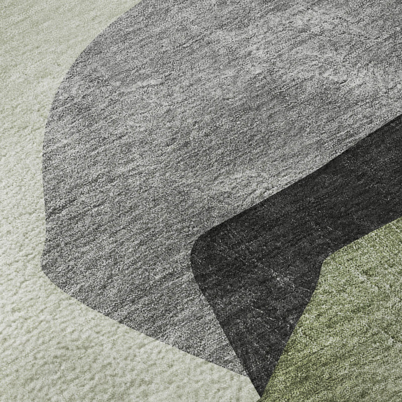 Tapis vert Cerrito Amf547 lavable à la machine de qualité supérieure, Rond 8 pi