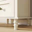Buffet minimaliste avec portes en verre et double tiroir, armoire de rangement moderne en bois pour le salon, le vestibule, le couloir d'entrée-362795064
