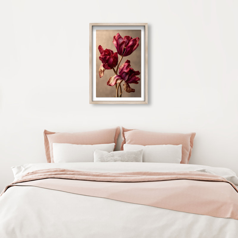 Dark Silk Remains Framed Graphic Art, 46.5"H x 31.5"W, Natural Oak Shadowbox