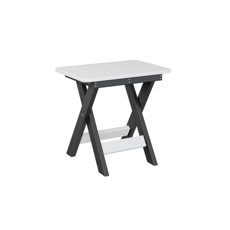 Outdoor Rectangle Side Table, Black, White