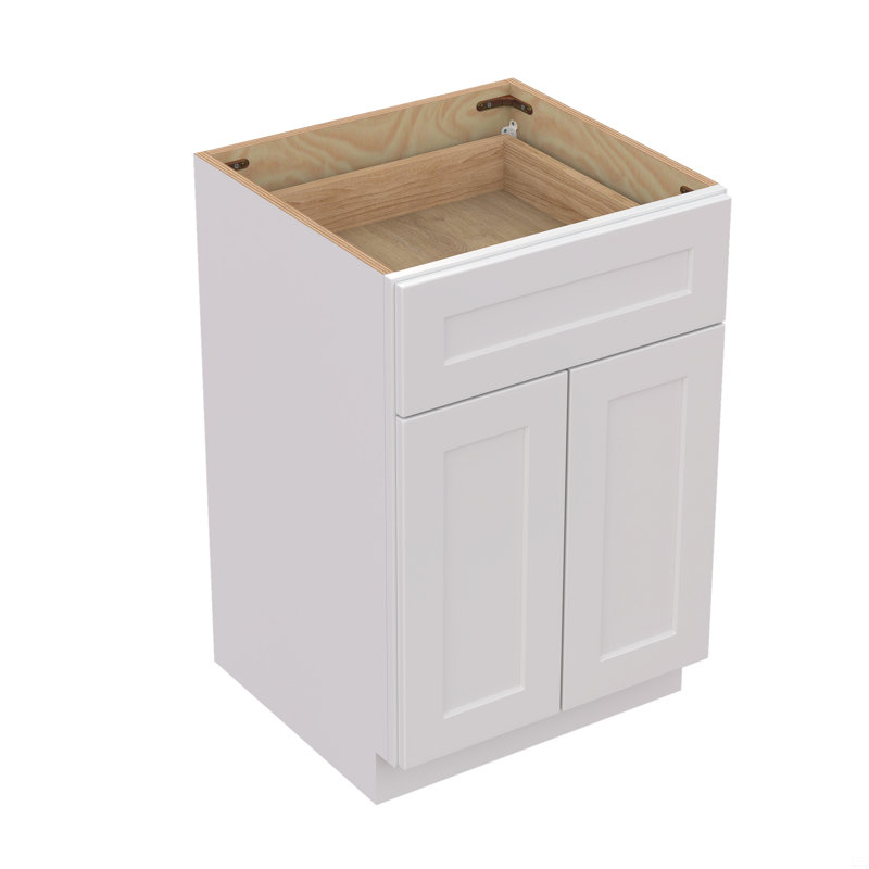 Solid Wood 2 Soft-Close Doors, 1 Interior Adjustable Shelf Base Cabinet