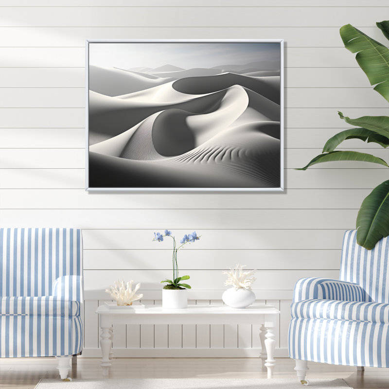 «Beach Photo Dune Dreams IX», reproduction sur toile, Cadre flottant blanc, H 16 po x l 32 po x P 1 po