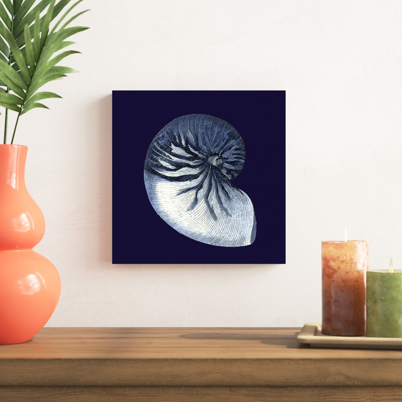 Y SE PAPER Indigo Shells VII, H 12 po x l 12 po x P 1,25 po