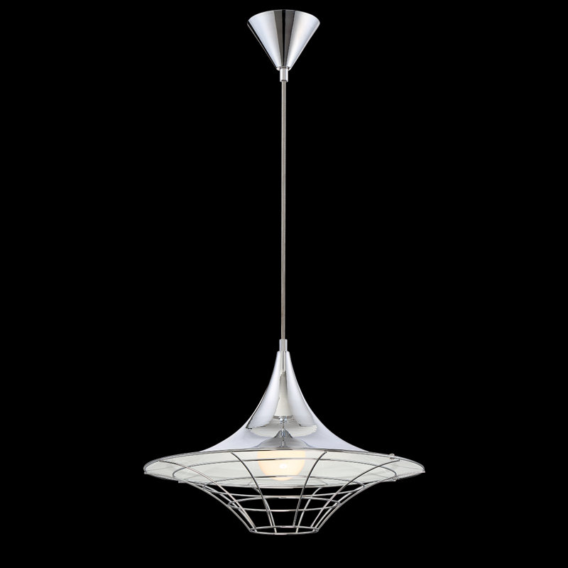 Luminaire suspendu conique 1 lumière, Chrome
