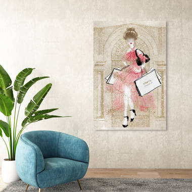 Parisian Fashion Shopping Girl Canvas Prints