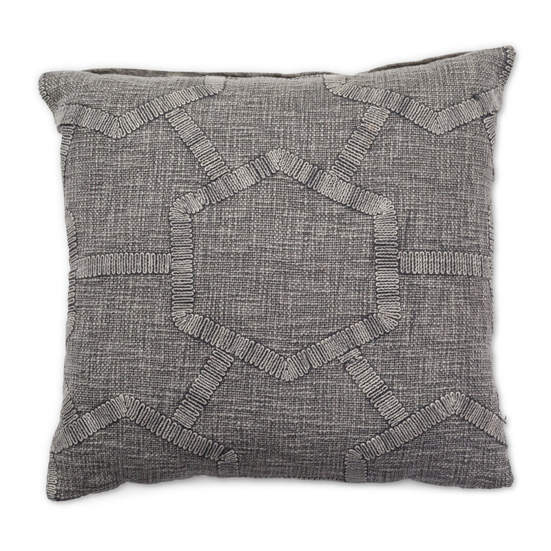 Embroidered Cotton Throw Pillow