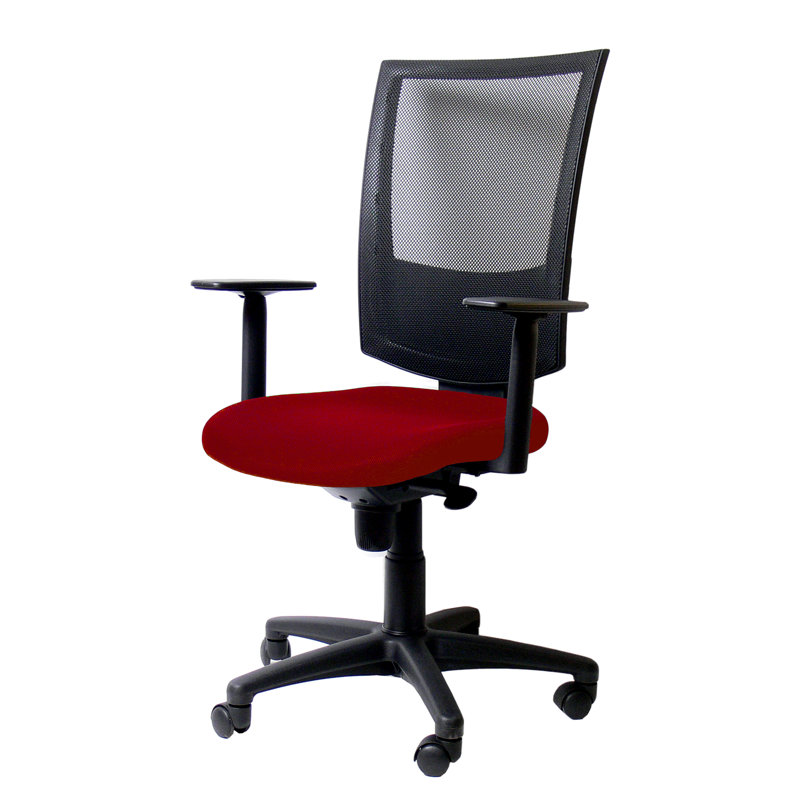 Symple Stuff Office Chair, Height adjustable T-armrest, Red