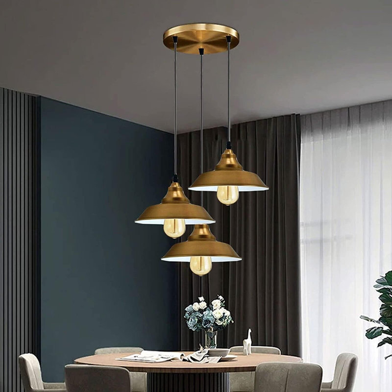 3 - Light Cone Pendant, Yellow Brass