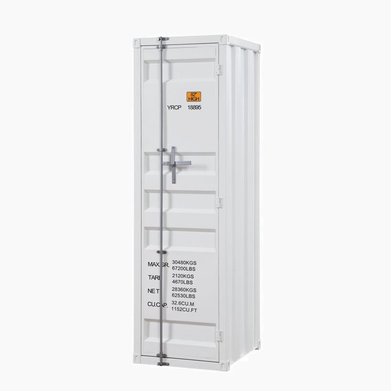 Cargo Rectangular Wardrobe Armoire with Door, White, 90" H x 20" W x 22" D