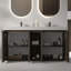 Meuble-lavabo double 60 po avec plateau à surface solide, brun chêne fumé 60 po -105079942-109252504-105076118