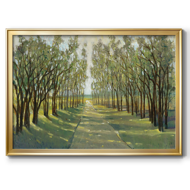 Forest Path encadré sur toile, Or, H 26 po x l 38 po x P 1,5 po