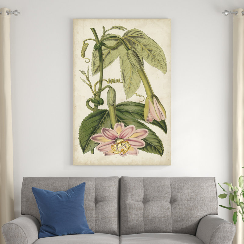 Fleur de la passion botanique, H 48 po x l 32 po x P 1,25 po