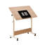 Bureau ergonomique à hauteur réglable 31,5 po x 15,7 po - Station de travail mobile avec perchoir escamotable, Table d'ordinateur portable pour la maison ou le bureau, Érable blanc-2140186827-2140186823