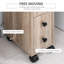 Armoire de salle de bain autoportante avec armoires ouvertes, armoire de porte, tiroir et roulettes pour un rangement peu encombrant