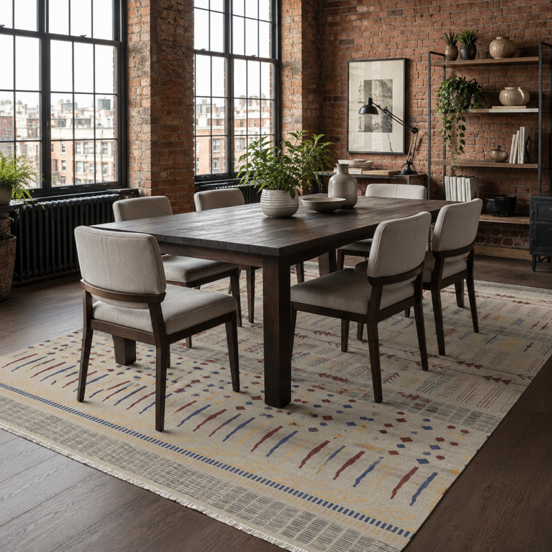 Oriental Cotton and Chenille Flatweave Area Rug, 160 cm round