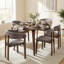 Amara Dark Brown Fabric Dining Chair-1120215965