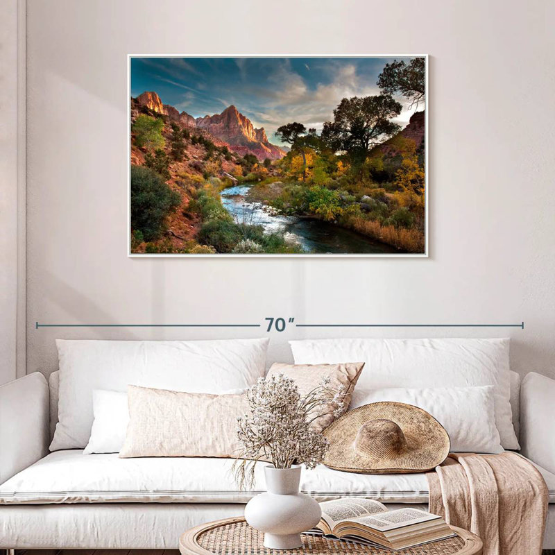 Paysage de Sion, Cadre flottant blanc, 43 po x 29 po