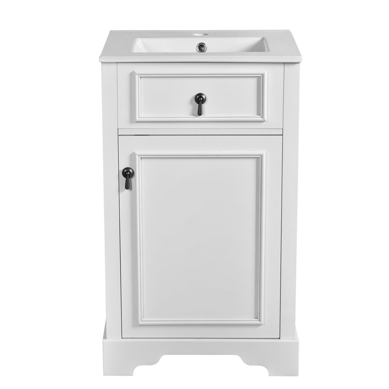 Bathroom Vanity With Ceramic Sink, White