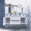 Meuble-lavabo mural double 60 po avec plateau en marbre Darisley
