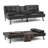 Futon Sofa Bed Convertible Folding Faux Leather Couch with 2 Cup Holders-637097281