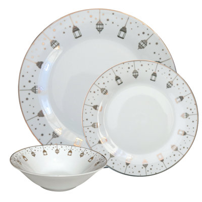 Piece Porcelain China Dinnerware Set - Service for 6