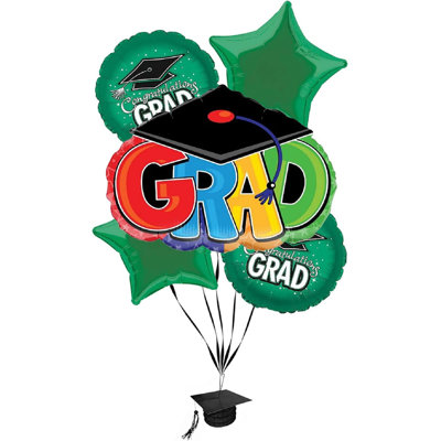 PMU Graduation Congrats Grad Cap Balloon Bouquet (5/pkg) Pkg/1