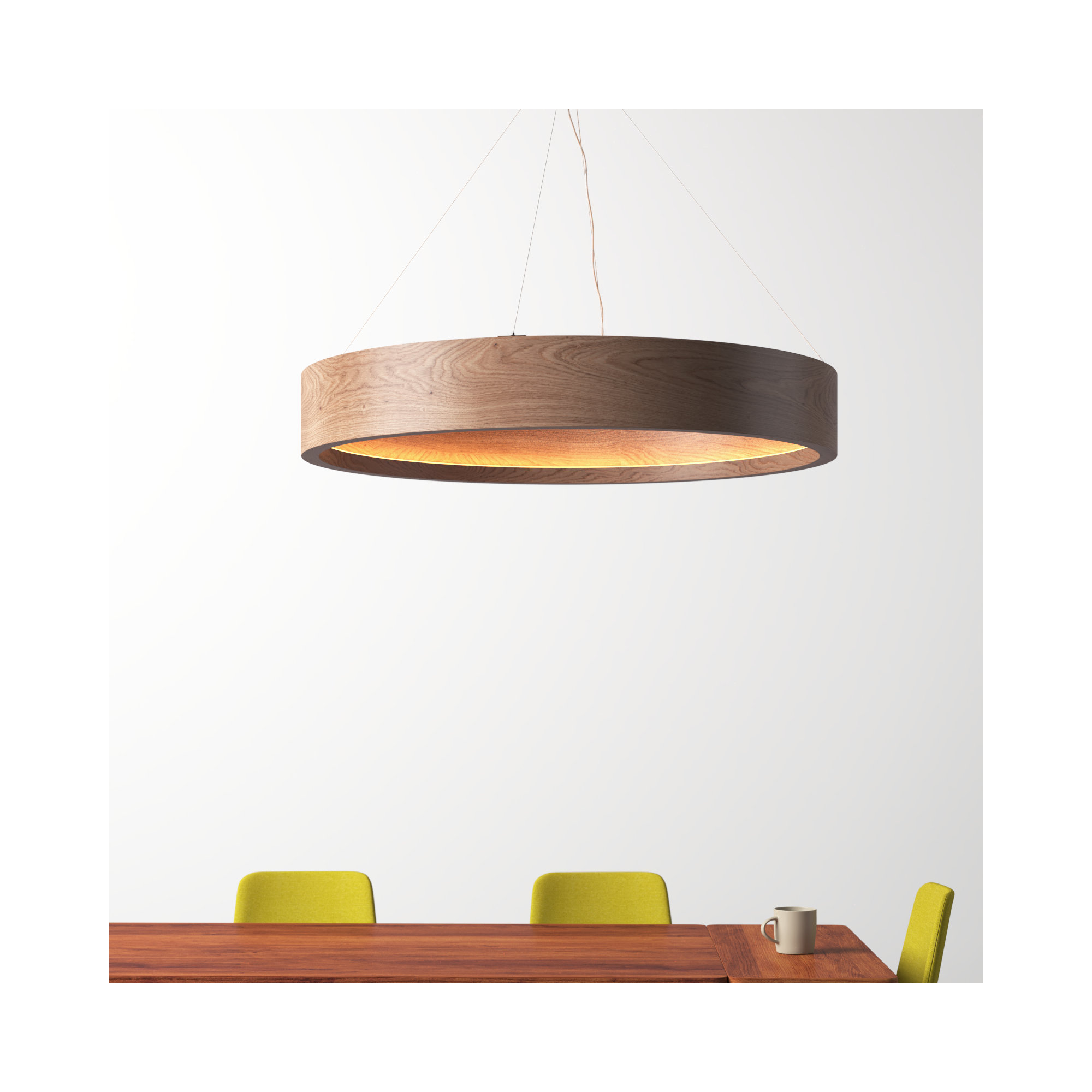 Lottie Single - Light Chandelier, Dark Walnut, 25" H x 48.5" W x 48.5" D