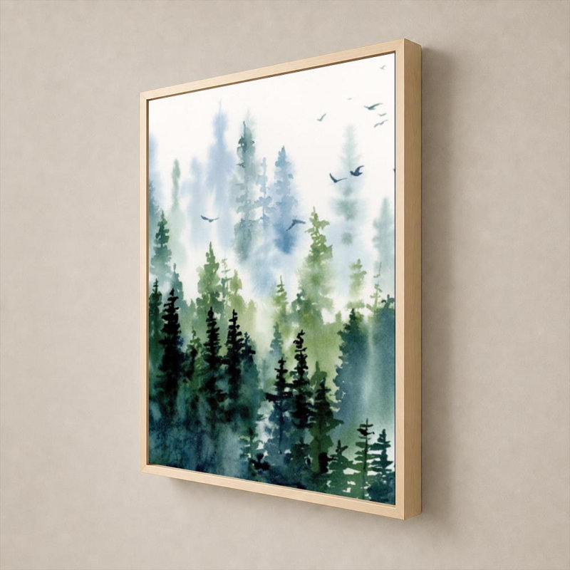 Treeline par Katrina Pete - Impression sur toile, 24" H x 18" W, Flat Floating Frame, Bouleau