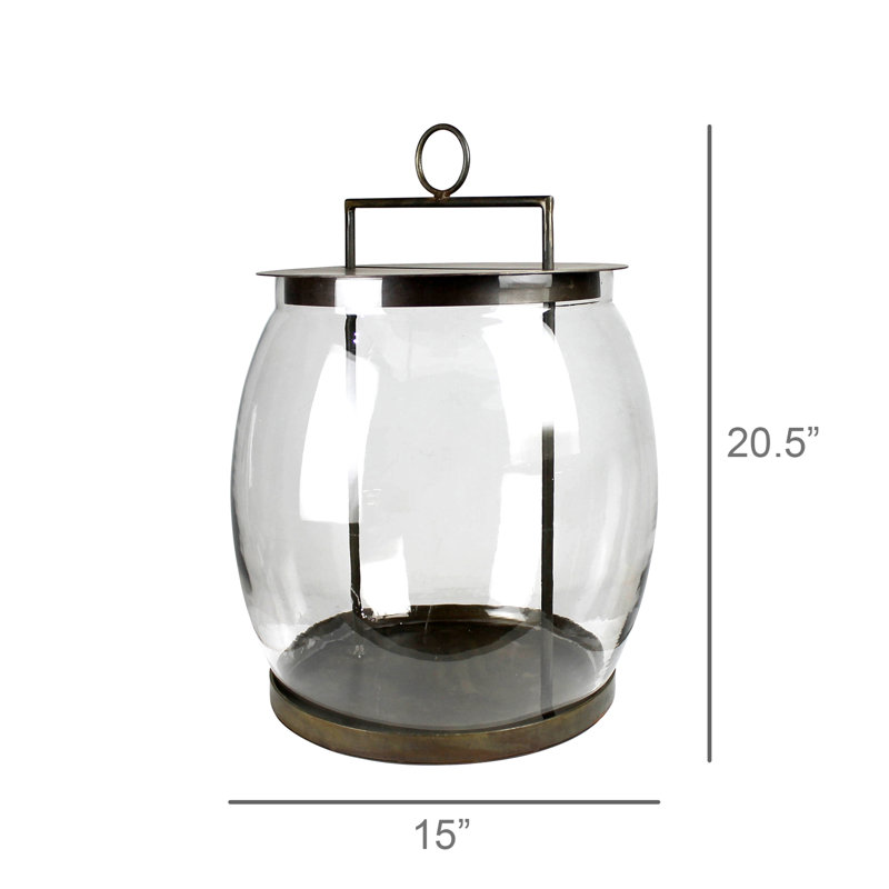 Revere Iron & Glass Lantern With Hook