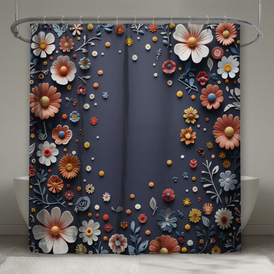 Rideau de douche floral - décor de salle de bain bohémien