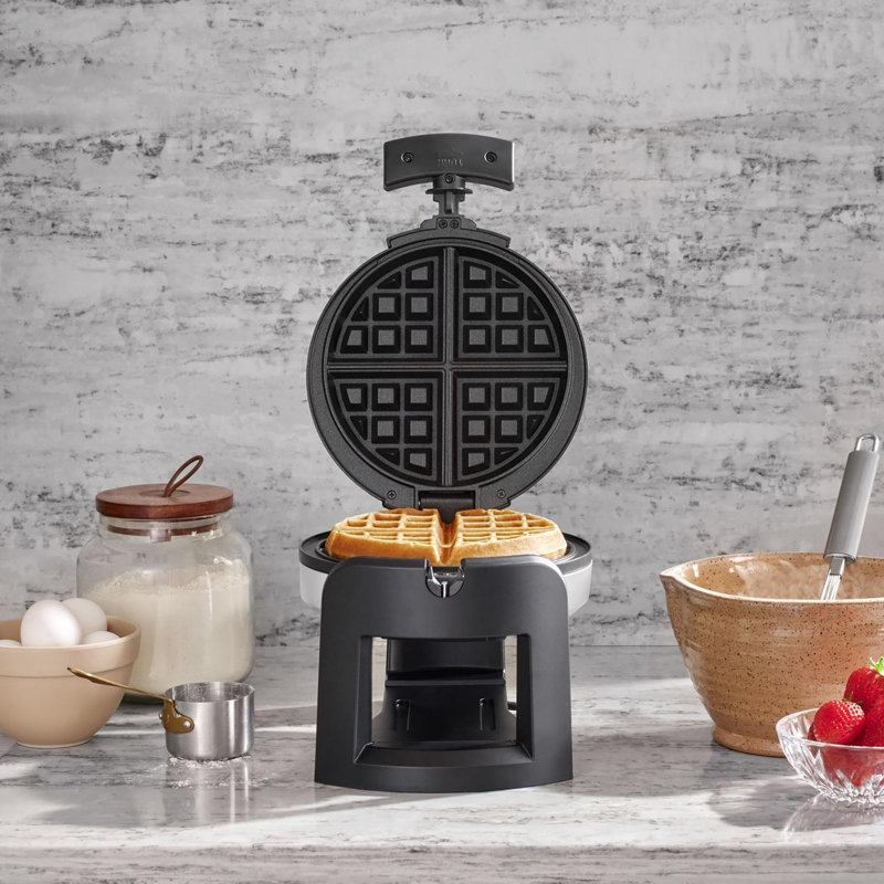 Cuisinart 1 waffle Brushed Black Stainless Steel Rotary Waffle Maker