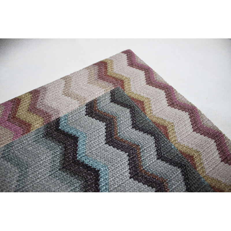 Morice Polyester Chevron / Zig Zag Rectangle Placemat, Blue/Grey/Pink