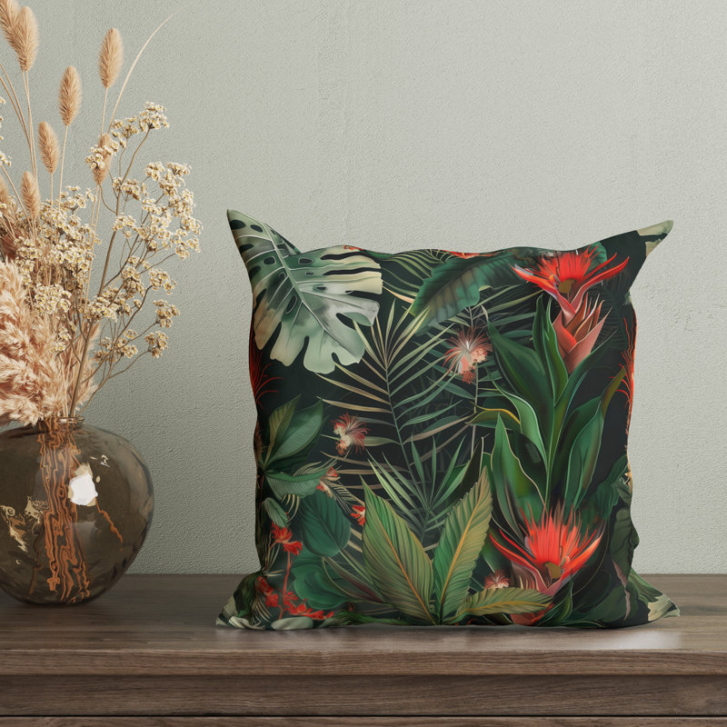 Housse de coussin réversible Floral Maximalist Floral, H 16 po x l 16 po