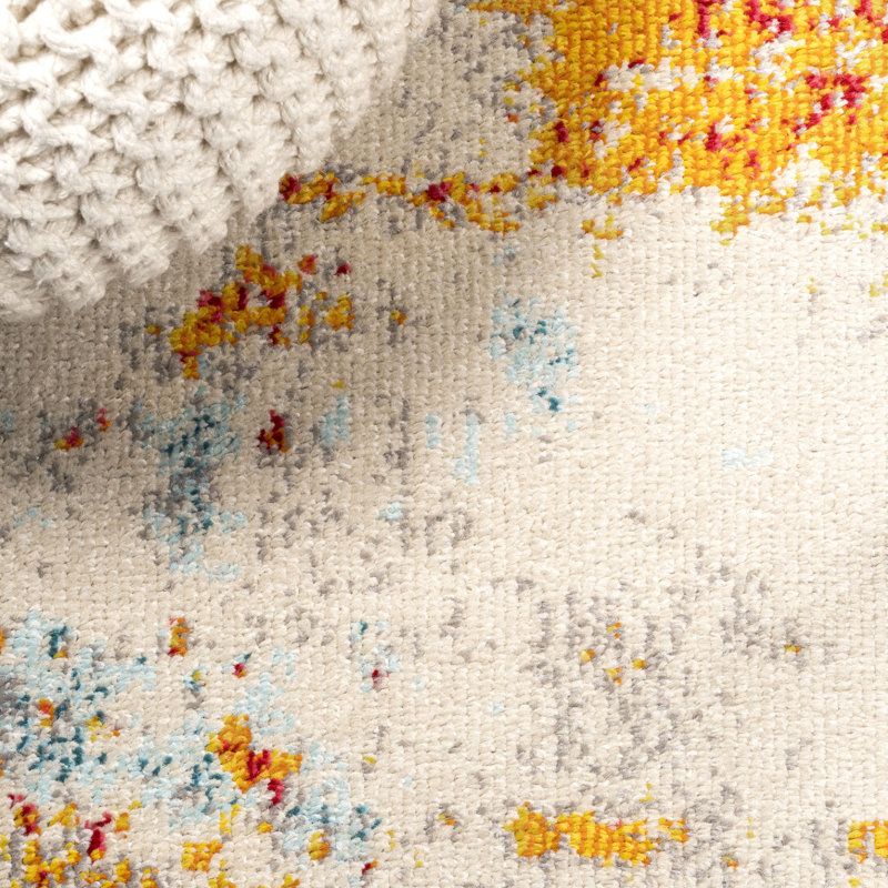 Sunset Modern Abstract Orange/Multi Rug, Runner 2'3" x 8'