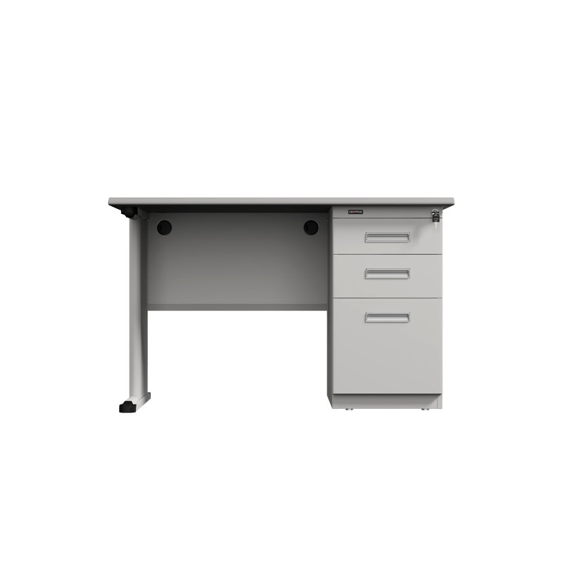 Bureau en acier, Gris / blanc