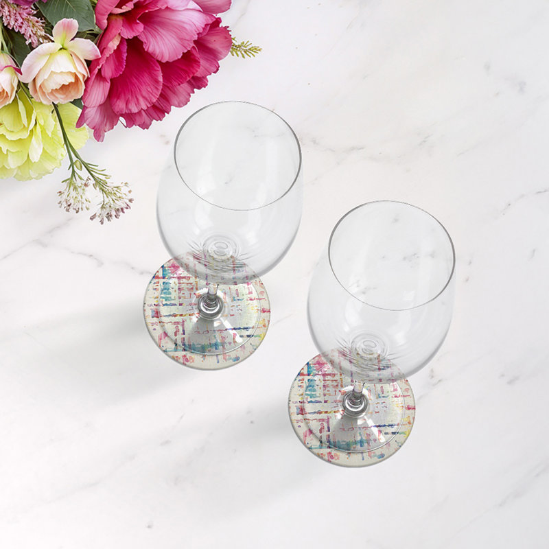 Sous-verres ronds en cuir crème Coco, Crème, crème