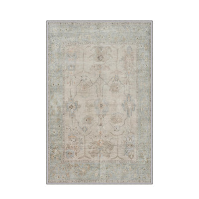 Stylish Woven Carpet, 4 x 6 Feet, 100% Polyester | Antibacterial, 3D Digital Printing, Non-Slip PVC Felt Dot Underside | Machine Washable, 0.4 in Pile Height, Perfect for Living Room & Bedroom Decor