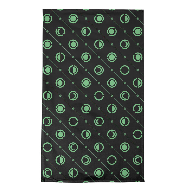 Torchon Moon phases, Noir / vert forêt, Polyester sergé