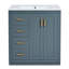 Ensemble de meuble-lavabo 30 po avec lavabo en céramique, armoire de rangement en bois massif, ensemble de meuble-lavabo autoportant avec 3 tiroirs et portes à fermeture douce-411226265