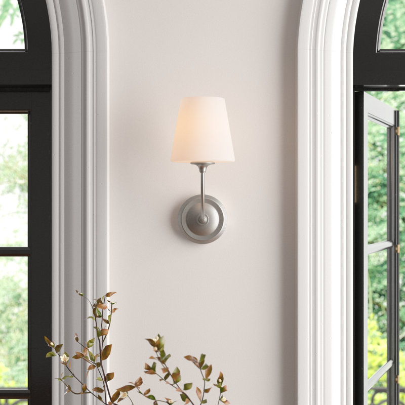 Lane Steel Armed Sconce, Brushed Nickel
