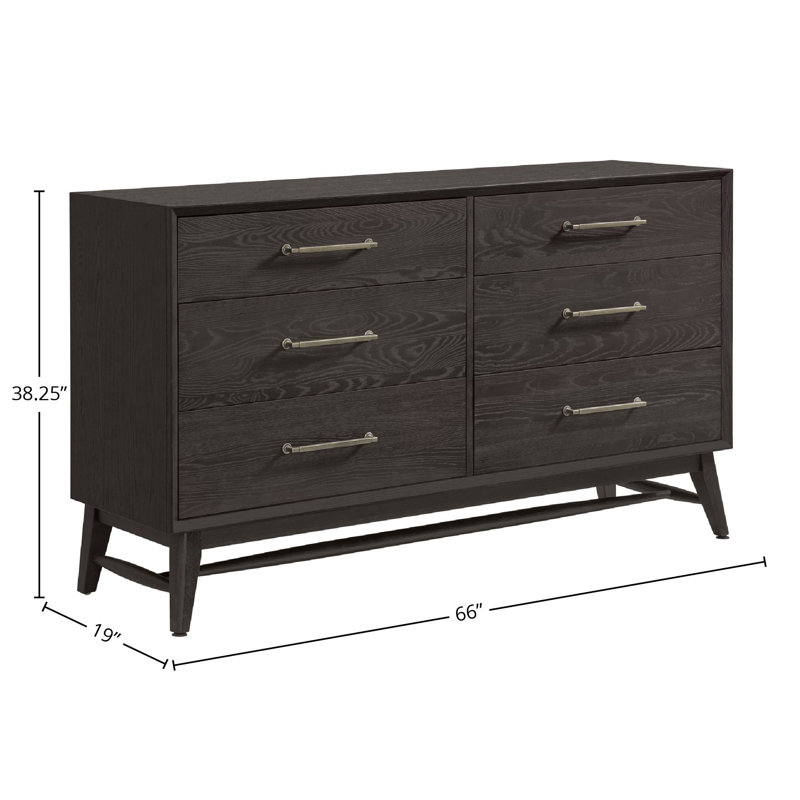 Commode double 6 tiroirs Catriona, Noir