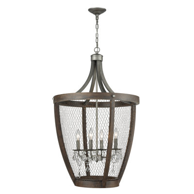 Lustre à 4 lumières de 23 po de largeur Renaissance Inven - zinc vieilli