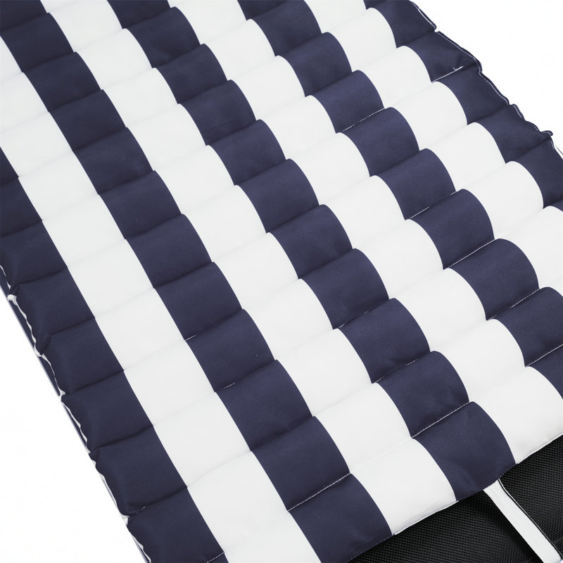 Chaise longue d'extérieur Levo, Rayures bleues et blanches