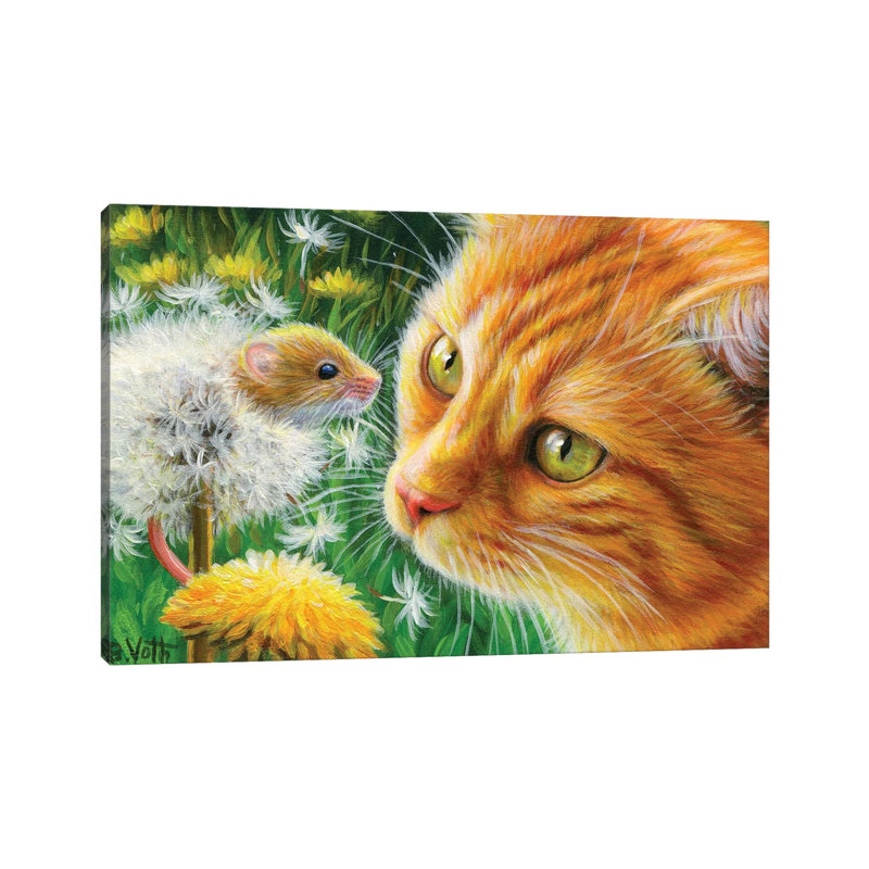 Dandelion Fun by Bridget Voth - Gallery-Wrapped Canvas Giclée on Canvas, 20.32 cm H x 30.48 cm W, Wrapped Canvas