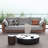 83.5" Modern Gray/Brown Fabric 3-Seater Sofa,Contemporary Couch for Living Room Bedroom-898448322
