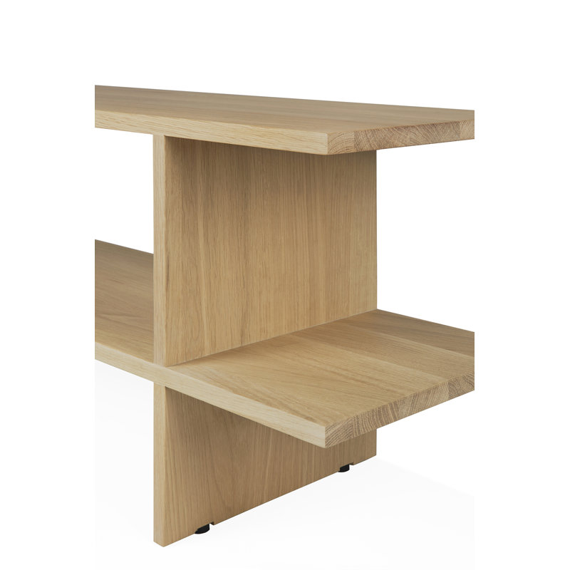 Kabuki Solid Wood End Table, Oak